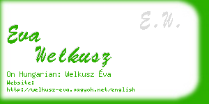 eva welkusz business card